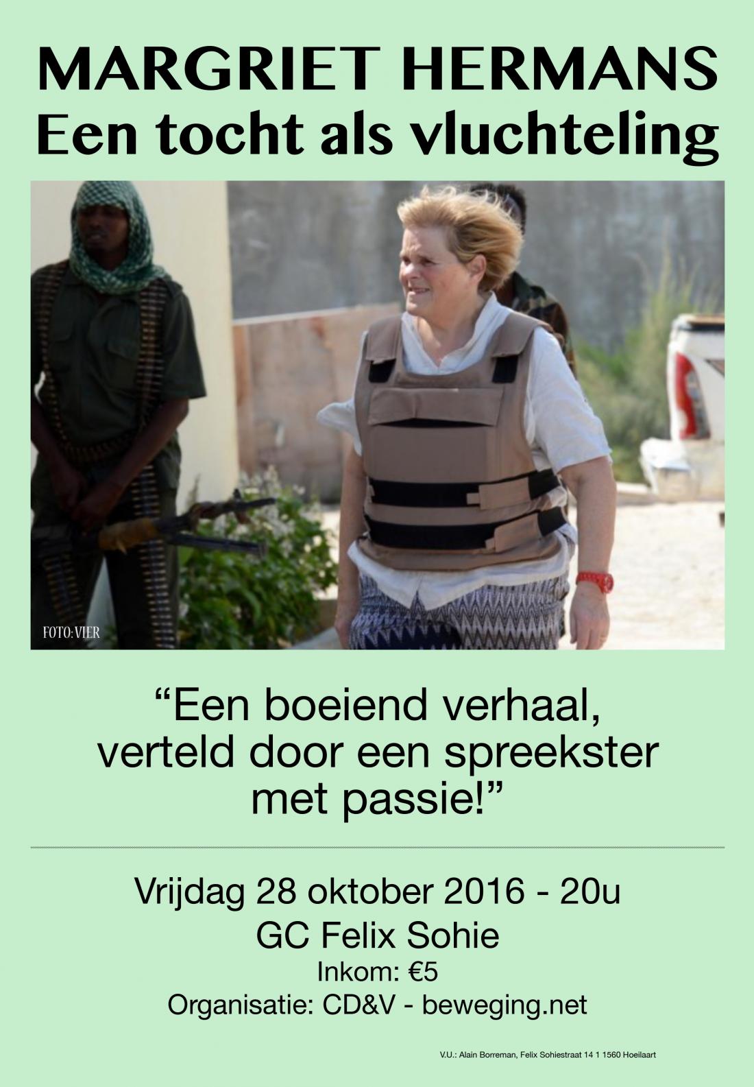 Margriet Hermans "Een tocht als vluchteling" | Hoeilander.be